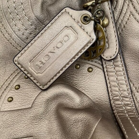 Coach Bronze Embossed Studded Bag - Picture 5 of 8